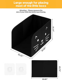 Waterproof Cat Litter Box Enclosure Splash Guard with Removable Mat - Black Cat Face / Large - image 3