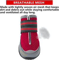 QUMY Dog Shoes for Large Medium Dog Boots & Paw Protectors for Hot - Red / Size 4: 2.2''x2.6''(W*L) for 31-40 lbs - image 3