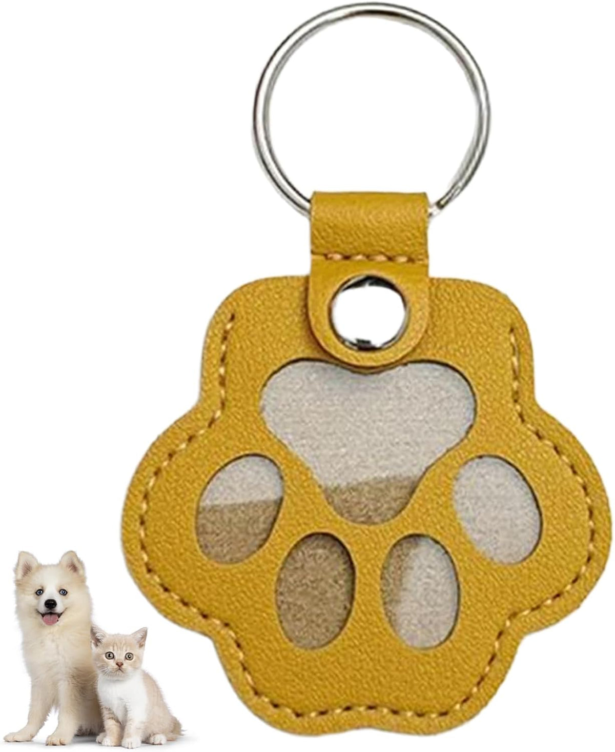 Cat Dog Hair Storage Keychain, Pet Hair Keychain - Yellow