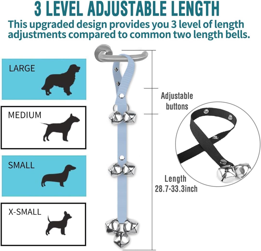 BLUETREE Dog Doorbells Premium Quality Training Potty Great Dog Bells - 04-Light Blue - image 2