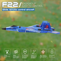RC Plane, F22 RC Airplane Fighter Ready to Fly - Blue F-22 Raptor - image 2