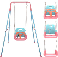 Foldable Toddler Swing Set for Indoor & Outdoor Use – Fun for Kids & Family - Pink