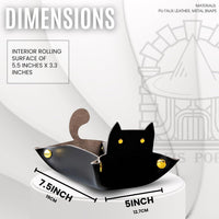 Sage's Portal brown cat-shaped foldable PU leather dice rolling tray - view 15