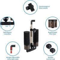 hygger Sponge Filter, Aquarium Filter Double Sponge Replaceable Media with 4 Biochemical Sponges and 1 Bag of Filtered Ceramic Balls Ultra Quiet Filter Fish Tank (S/M)