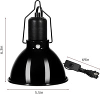 5.5inch Deep Dome Reptile Heat Lamp Reptile Light Fixture – Essentials for Reptiles And Amphibians - 5.5inch shallow dome - image 2