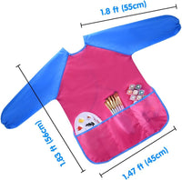 KUUQA Waterproof Children Art Smock Kids Art Aprons – Fun for Kids & Family - Yellow，pink / 2 - image 2