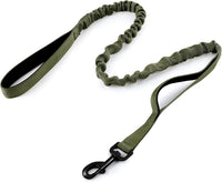 rabbitgoo Tactical Dog Leash, Heavy Duty Training Bungee Lead – Essentials for Dogs - Green / Max: 5.2ft