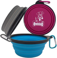 Collapsible Silicone Bowls 3 Pack with Color Matched Carabiner Clips