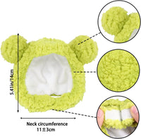 JOICEE Cute Cat Costume Warm Bear Hat Adjustable Small Pet Headwear - Avocado color - image 2