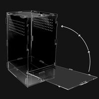 NANEEZOO Micro Habitat Terrariums with Locking Latch, 8x6x12 Inches Acrylic Reptile Tank with Water-tight Base, Arboreal Enclosure for Tarantula Jumping Spiders Small Tree Dwelling Reptiles (Arboreal)