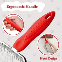Cat Litter Scoop, Long Handle Scooper - red - image 3