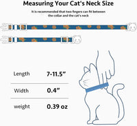 2 Pack Cotton Cat Collar Pink Strawberrie White Heart Cute Kitten - Blue Rose&Black Rose - image 3