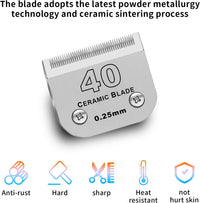 10# Dog Grooming Ceramic Blades, Compatible with Andis, Oster A5 - 3pc 40:1/100''(0.25mm) / Silver - image 2