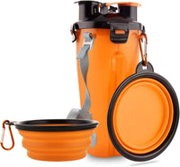 Dog Travel Water Bottle Collapsible Bowls - Orange