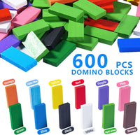 OBTANIM 600 colorful wooden domino blocks for stacking and racing games - view 2