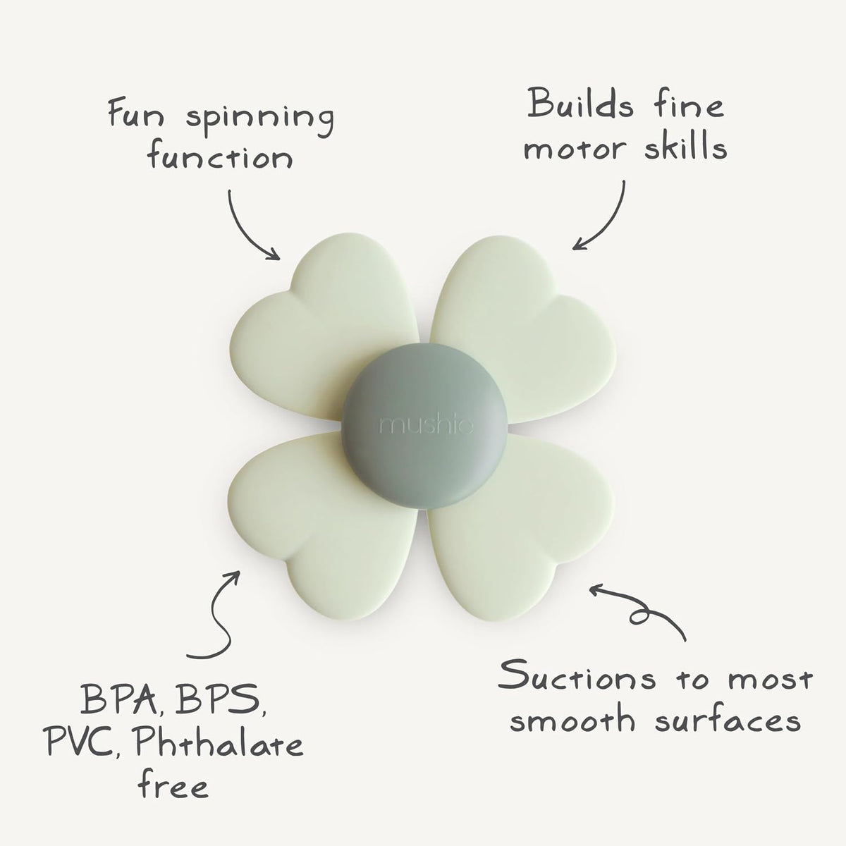 mushie Suction Spinner Ball Toy - Lucky - image 2