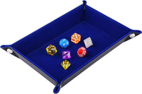SIQUK Double Sided Dice Tray Folding Rectangle Dice Holder – Fun for Kids & Family - Dark Blue