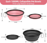 Kytely Large Collapsible Dog Bowls 2 Pack - Grey & Pink - image 3