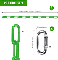 BeneLabel 40 inch yellow coated heavy duty hanging chains with carabiners - view 21