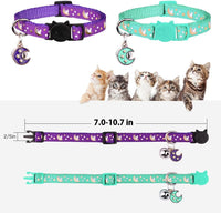 Baeuppit 2Pcs Breakaway Cats Collars Cat Collars for Boy & Girl Cats - 7.0-10.7'' / Purple+Teal - image 4