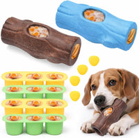 Durable Dog Puzzle Toy for Medium/Large Dogs – Essentials for Dogs - Brown & Blue / Tree stump 2 Pack