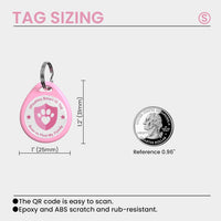 QR Code Cat Tags Personalized Small, Real-time Alerts, Pink – Essentials for Cats - 1 Pack Pink / Small-1"*1.2'' - image 2