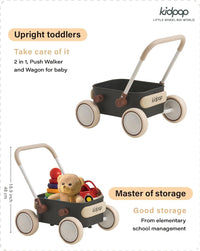 PULA Baby Push Walker with Wheels Toddler Wagon for First Learner - Black - image 3