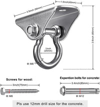 BeneLabel heavy duty swing hanger, 304 stainless steel ceiling mount with detachable ring - view 16