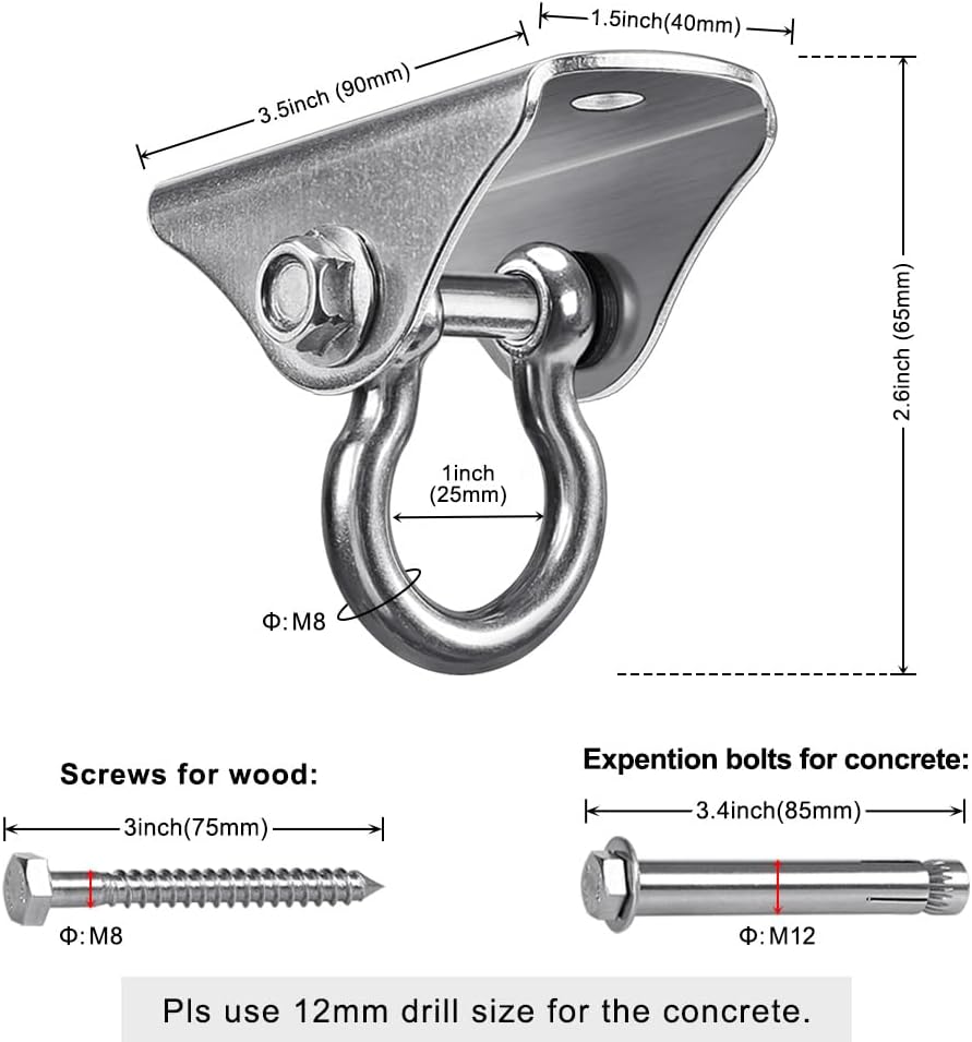 BeneLabel heavy duty swing hanger, 304 stainless steel ceiling mount with detachable ring - view 16