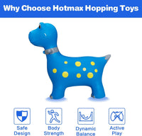 HotMax Bouncy Horse, Dinosaur Hopper Toys for Kids - Blue Dinosaur - image 2