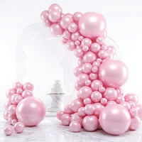 RUBFAC Gold Balloons Different Sizes Chrome Gold Balloon Arch Kit - Pearl Pink