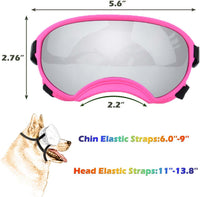 Medium Dog Sunglasses with Adjustable Strap UV Protection - Medium size-Pink frame silver lenses - image 3