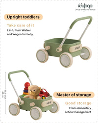 PULA Baby Push Walker with Wheels Toddler Wagon for First Learner - Green - image 3