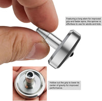 DjuiinoStar CNC machined stainless steel spinning top with ceramic tip and knurled grip - view 10