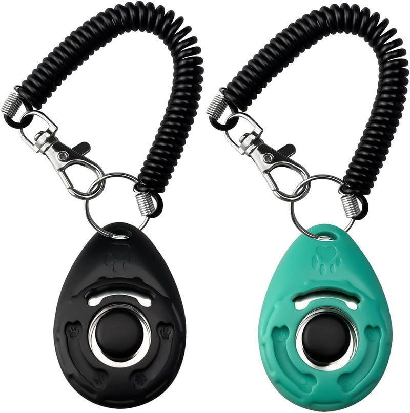 ABSONE Dog Clicker for Training with Wrist Strap - Black and Green