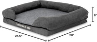 The Dog’s Bed, Small Plush Grey, Memory Foam, Pain Relief: Arthritis, Hip & Elbow Dysplasia, Post Surgery, Lameness, Supportive, Calming, Waterproof Washable Cover, Veterinary Approved