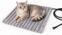 Pet Heating Pad for Cats Dogs Electric Heated Bed Waterproof Warming - Stripe Grey / X-Small:15.7x19.7in