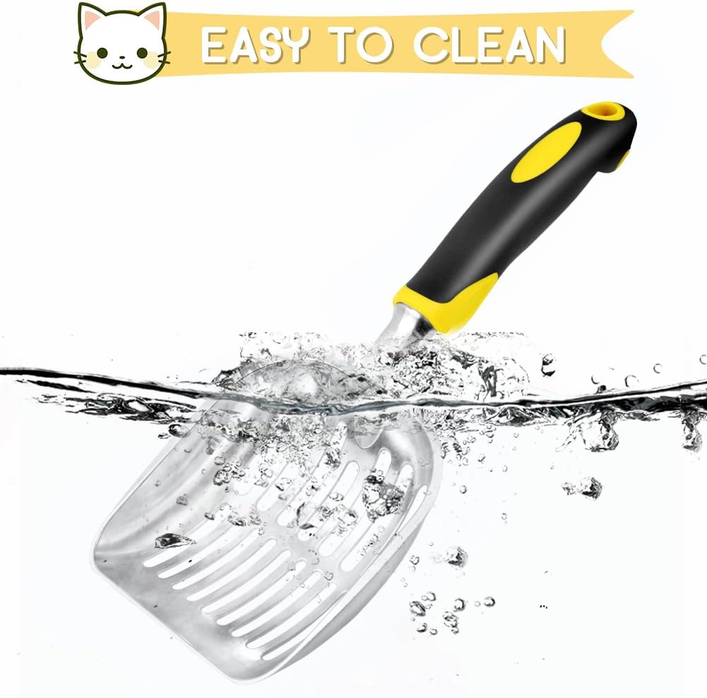 Showvigor Cat Litter Scoop, Metal Cat Scooper - Yellow - image 4