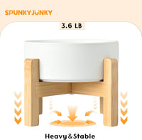 SPUNKYJUNKY Ceramic Elevated Dog Bowls 2 Pack - Large - 7.6 CUPS*2 / White - image 4