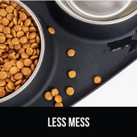GORILLA GRIP Dog Bowl Set with Feeding Mat - Black / 2 Cup Bowls - image 3