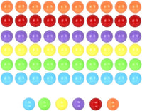 Witlans 60 Chinese checker marbles in six solid colors, 14mm acrylic, in a plastic jar - view 5