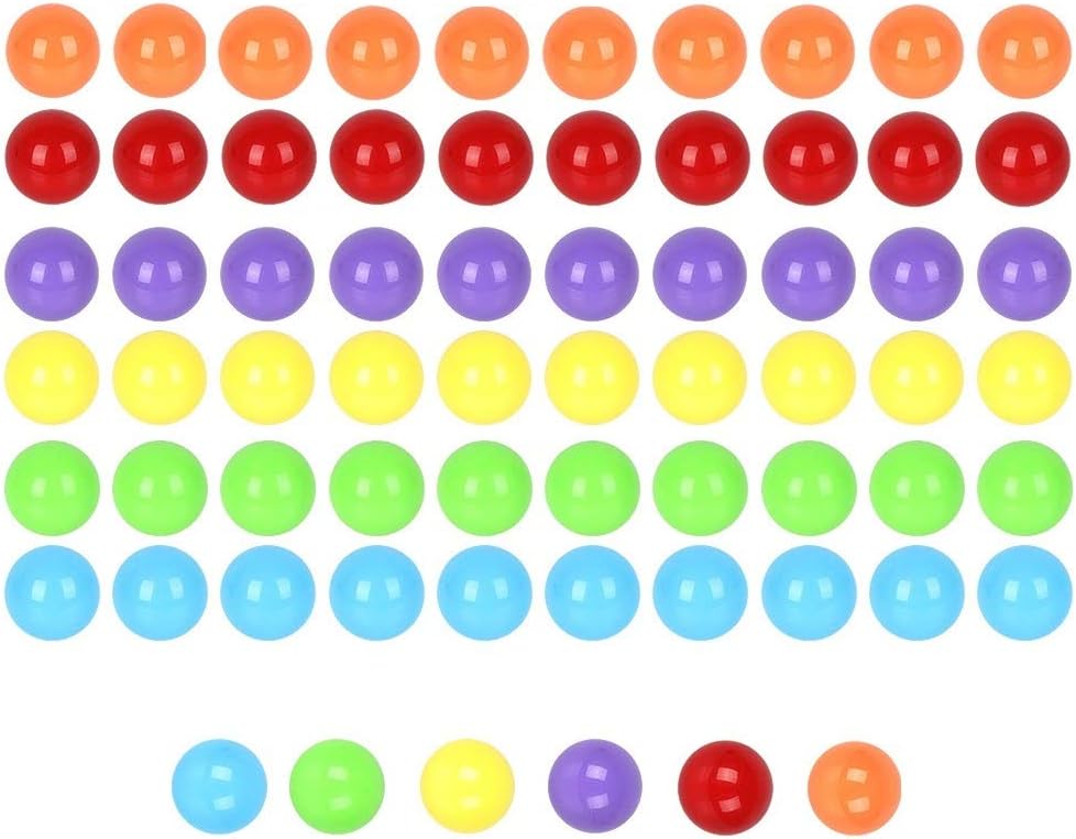 Witlans 60 Chinese checker marbles in six solid colors, 14mm acrylic, in a plastic jar - view 5