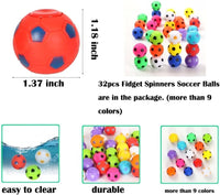 Mini Fidget Spinner Soccer Ball Toy for Kid Boy Girl - 32pcs, Multicolor - image 2