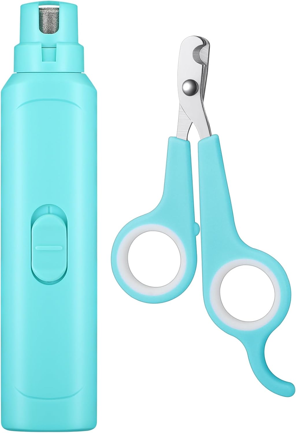 Lasnten 2 Pcs Bird Nail Grinder with Clipper Bird Nail Trimmer File - Cyan Blue