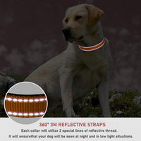 Reflective Dog Collar, Puppy Collar with Buckle Adjustable - Orange / XLarge :Width 1",Neck 16-26" - image 4