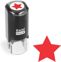 ExcelMark Round Teacher Stamp, RED Ink - SOLID STAR