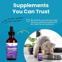 Liquid Glucosamine for Small Dogs, 260mg Glucosamine Liquid for Dogs Joint Supplement for Mobility & Comfort, Easy-to-Use Liquid MSM & Chondroitin, 2 oz