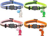 Yizepet Cat Collars with Bells, Breakaway Kitten Collar - blue