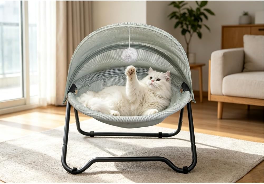 Cat Bed, Pet Hammock Bed for Cats and Dogs - Grey - image 2