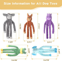Act boldly 5-Pack Squeaky Dog Toys - brown/white/grey/green - image 2